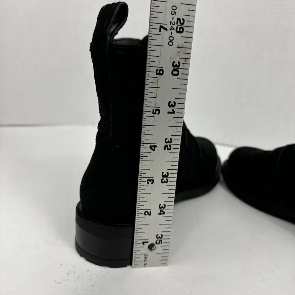 Aerosoles NWOB Arezzo Faux Suede Bootie 7M Black‎ Buckles Lug Low Block  Heel